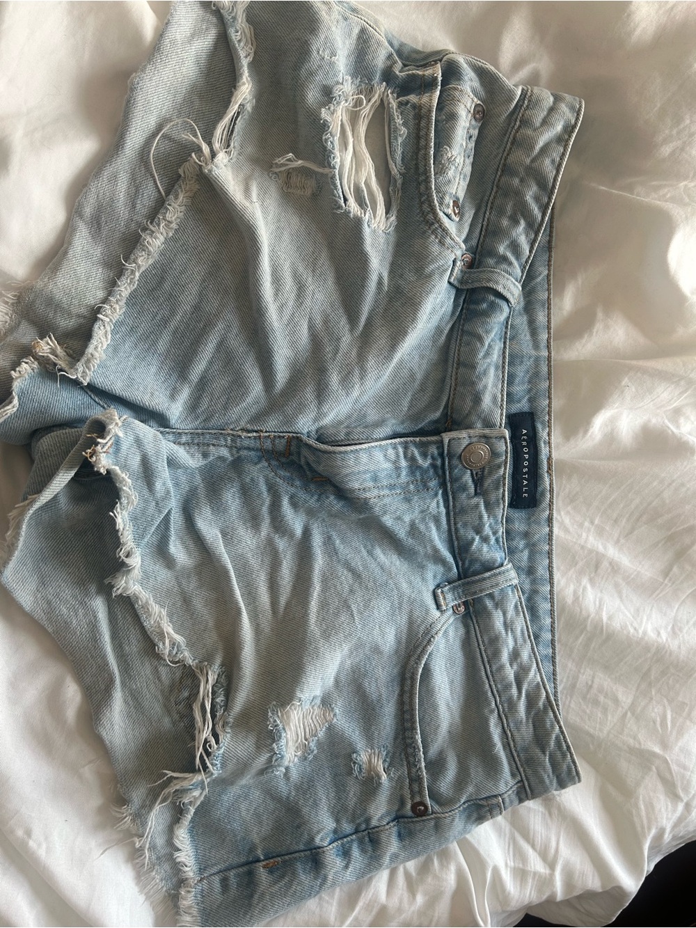 Aeropostale Light Blue Vintage Low Rise Shorty Denim 10